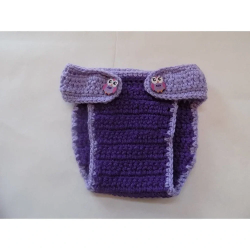 Baby Owl Hat Diaper‎ Cover and Booties Set